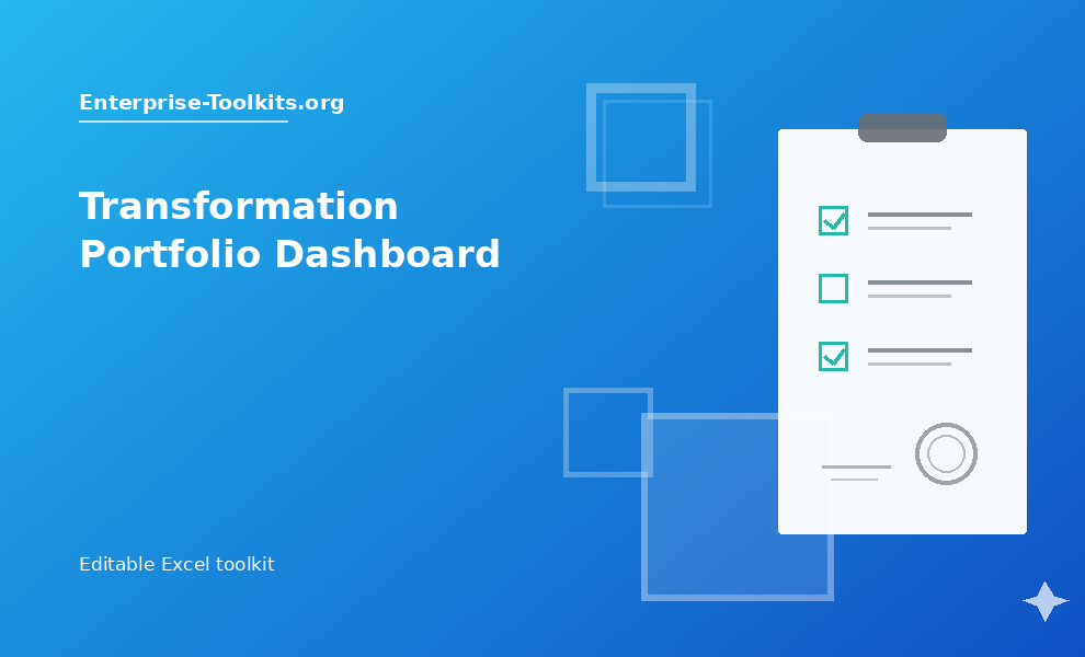 Transformation Portfolio Dashboard Excel toolkit