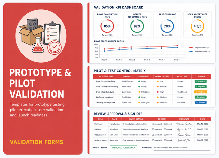 Prototype, pilot testing, and validation preview