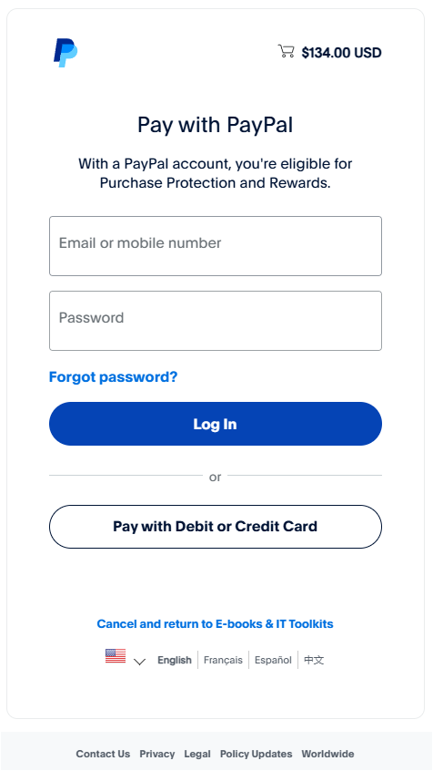 PayPal account login and checkout illustration